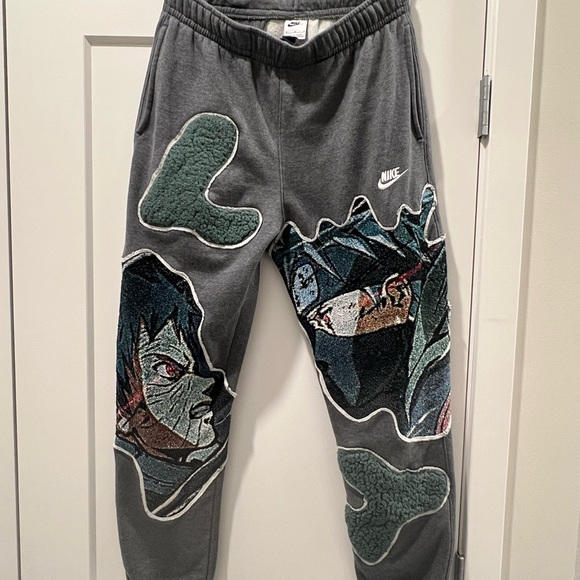 Nike Custom Gray Graphic Joggers